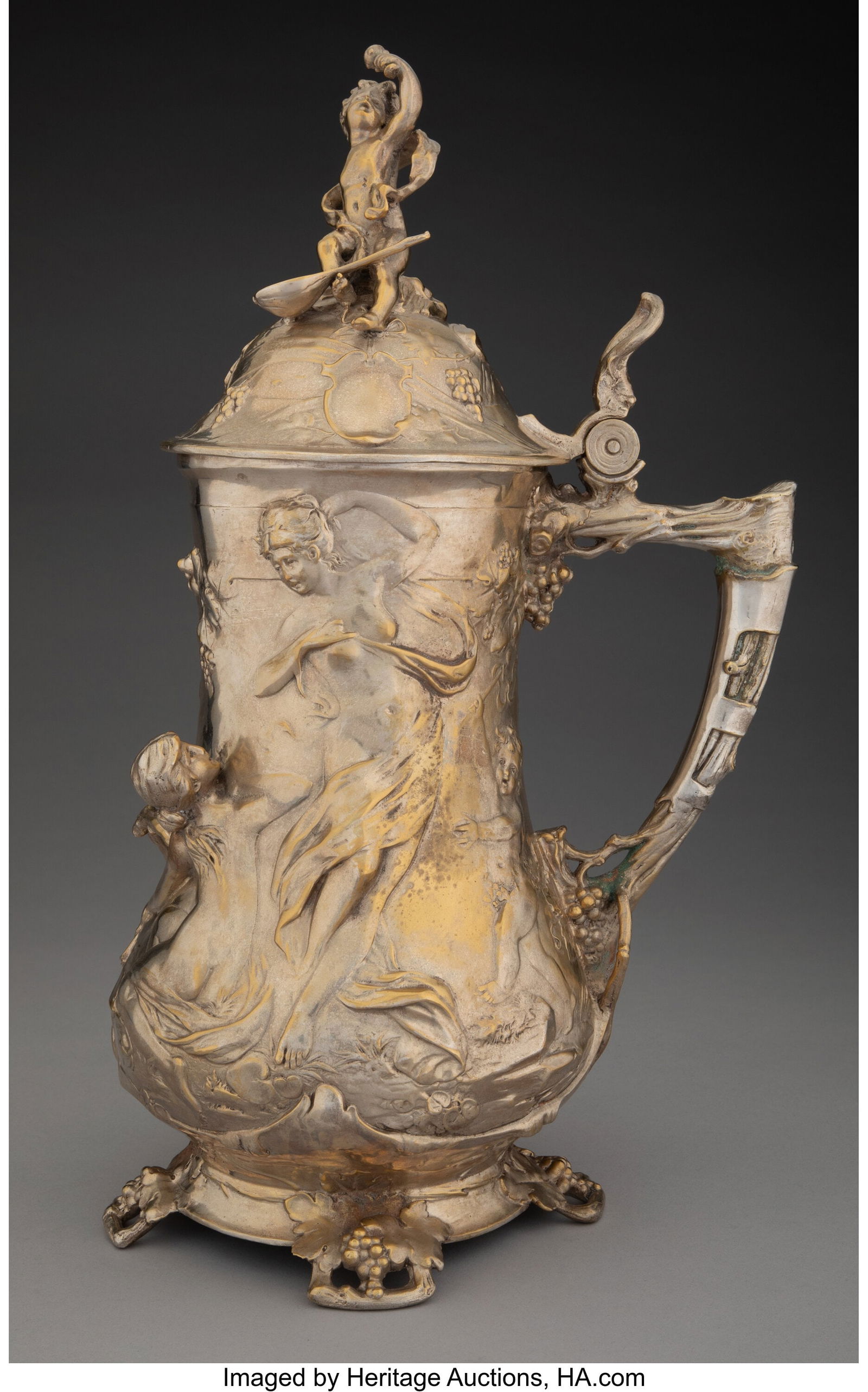 A Continental Gilt Pewter Water Pitcher, early 2 (1 of 4)