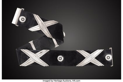 74240&colon; A Hector Aguilar Silver and Leather X-Form Conch