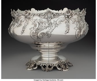 74159&colon; A Redlich & Co&period; Chased Repoussé Silver Punch Bo