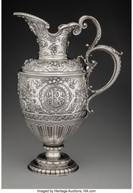 74044&colon; A Tall Christofle Partial Gilt Silver Ewer&comma; Pari