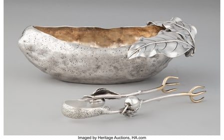 74161&colon; A Gorham Mfg&period; Co&period; Partial Gilt Silver Olive Serv