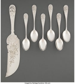 74162&colon; A Seven-Piece William B&period; Durgin Silver Polar Bea