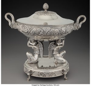 74050&colon; A Continental Silver Covered Centerpiece  Marks&colon;