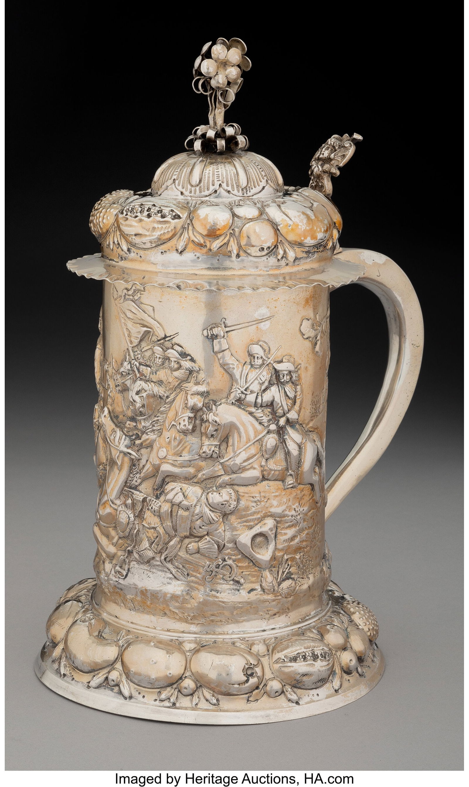 A German Silver Tankard Marks: (crescent), (crow (1 of 7)