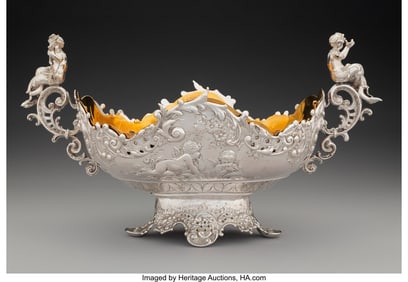 74055&colon; An Austrian Reticulated Silver Figural Centerpie