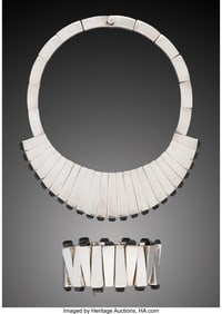 74253&colon; An Antonio Pineda Matchstick Silver and Obsidian