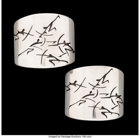 74261&colon; A Pair of Antonio Pineda Native Warrior Pattern 