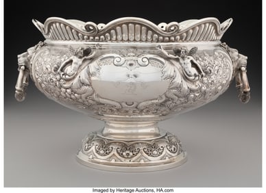 74061&colon; A Brook & Son Figural Silver Center Bowl&comma; Edinbu