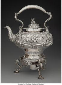 74062&colon; A John & George Angell Silver Kettle On Married 