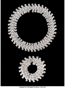 74264&colon; A Los Castillo Silver Necklace and Bracelet Set&comma;