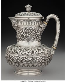 74066&colon; A Tiffany & Co&period; Silver Covered Hot Milk Jug&comma; New