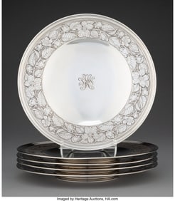 74183&colon; A Set of Five Tiffany & Co&period; Acid-Etched Silver S