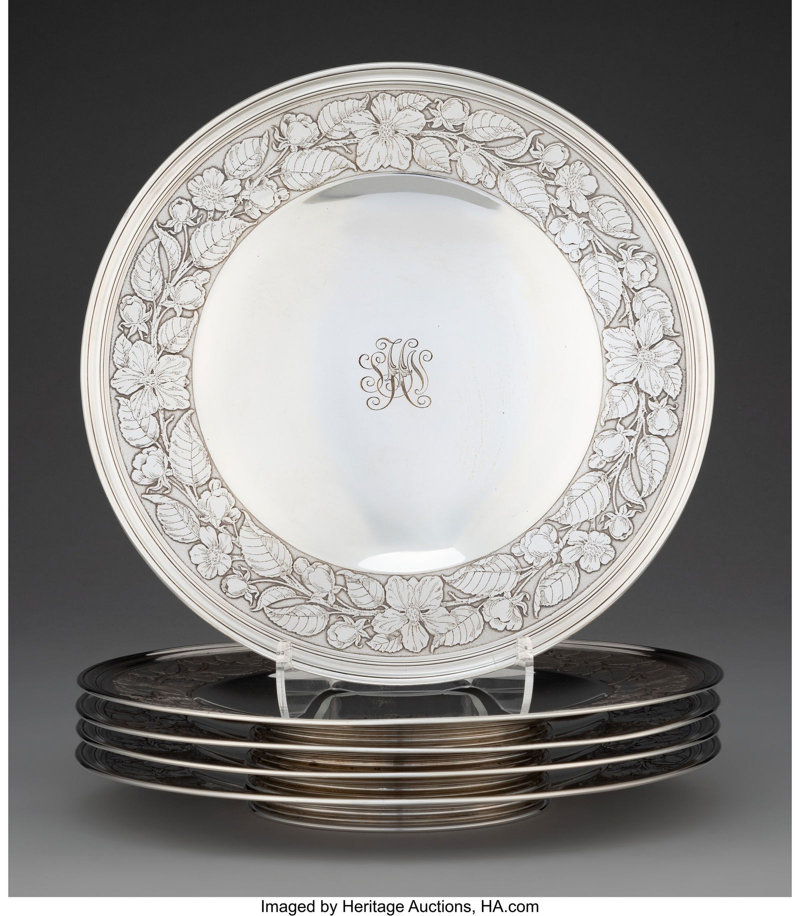 A Set of Five Tiffany & Co. Acid-Etched Silver S (1 of 4)
