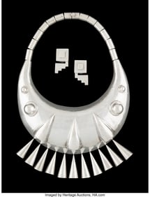 74271&colon; A Graziella Laffi Silver Pectoral Necklace with 