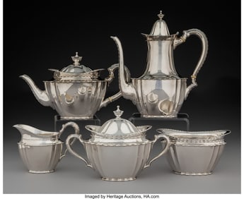 74187&colon; A Five-Piece Tiffany & Co&period; Marquise Pattern Silv