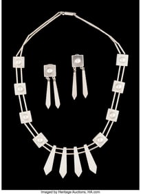 74273&colon; A Graziella Laffi Silver Necklace and Earrings&comma;