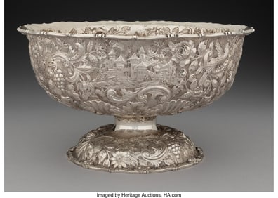 74080&colon; A Loring Andrews Co&period; Chased Repoussé Silver Lan