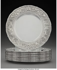 74082&colon; A Set of Twelve Loring Andrews Co&period; Silver Landsc