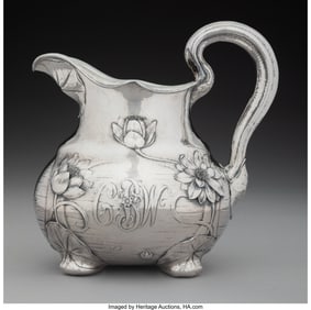 74192&colon; A Gorham Mfg&period; Co&period; Martelé Lilies Motif Silver P