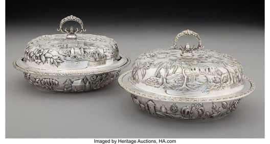 74091&colon; A Pair of S&period; Kirk & Son Co&period; Silver Covered Lands