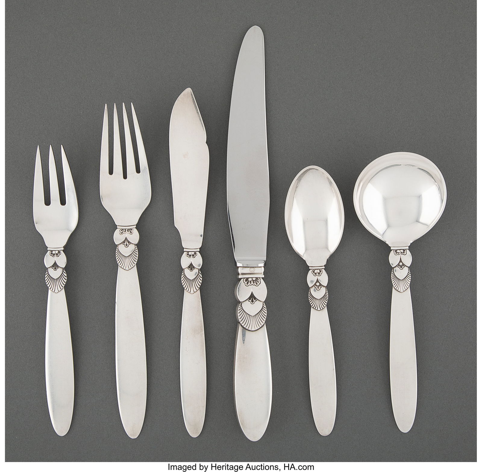 A Forty-One-Piece Georg Jensen Cactus Pattern Si (1 of 3)