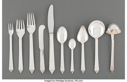 74295&colon; An Eighty-Three-Piece Georg Jensen Pyramid Patte