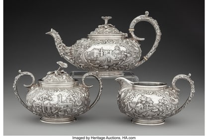 74399: A Three-Piece S. Kirk & Son Co. Silver Landscape