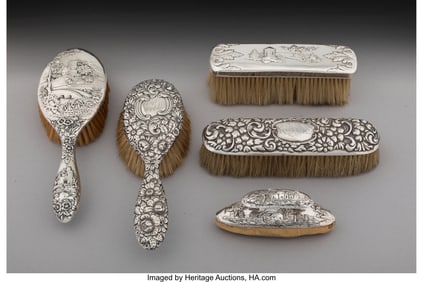 74403: Five American Silver Vanity Objects, late 19th/e