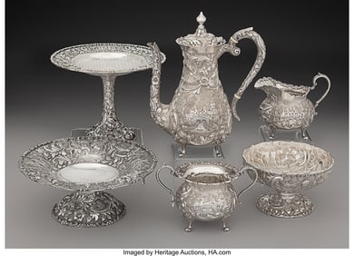 74406: A Six-Piece Loring Andrews Co. Silver Landscape