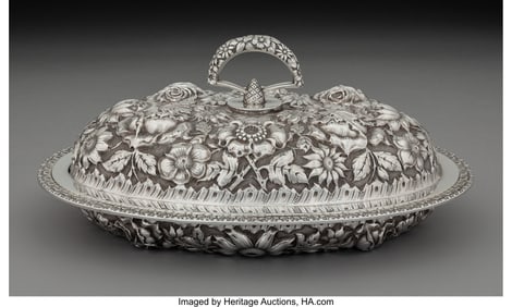 74414: A Stieff Co. Chased Repoussé Silver Covered Veg