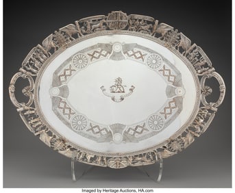 74316: A Continental Silver-Plated Footed Tray Marks: (