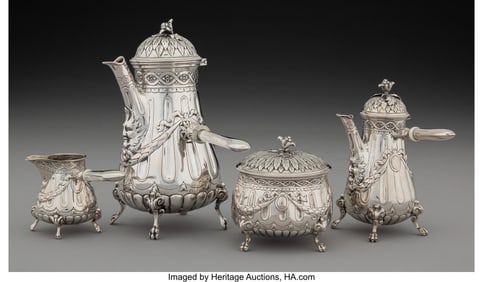 74321: A Married Four-Piece Continental Silver Chocolat