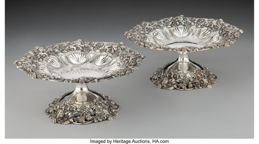 74420: A Pair of Black, Starr, & Frost Silver Tazzas, N