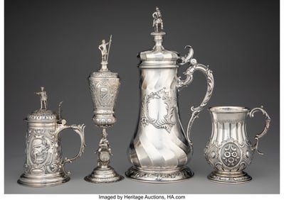 74327: A Collection of Four German Silver Table Article