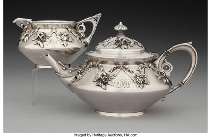 74337: A Tiffany & Co. Silver Teapot and Creamer, New Y