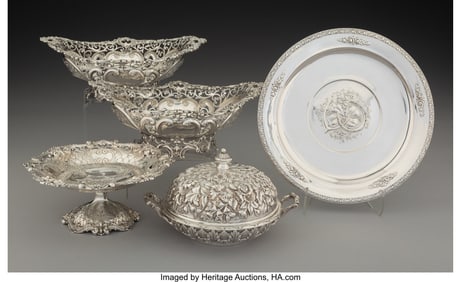 74436: Five American Silver Table Articles, late 19th c