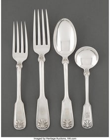 74339: Twenty Tiffany & Co. Shell & Thread Pattern Silv