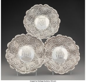 74341: Three Tiffany & Co. Silver Dishes, New York, 188