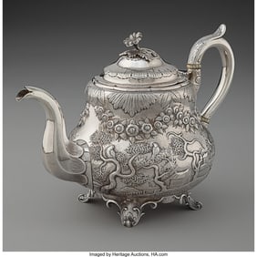 74438: A Harris & Stanwood Coin Silver Teapot, Boston,