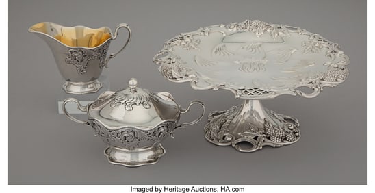 74343: Three Tiffany & Co. Partial Gilt Silver Table Ar