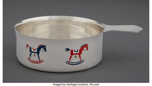 74348: A Tiffany & Co. Enameled Silver Porringer, New Y