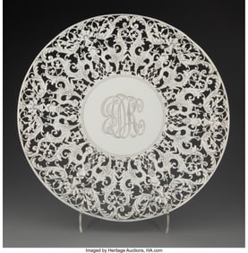 74445: A Roger Williams Silver Pierced Footed Salver, P