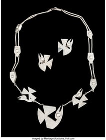 74456: A Graziella Laffi Silver Necklace and Earrings,