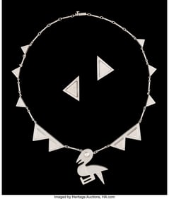 74457: A Graziella Laffi Silver Necklace with Earrings,