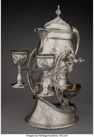 74365: A Hall, Elton & Co. Silver-Plated Tilting Pitche