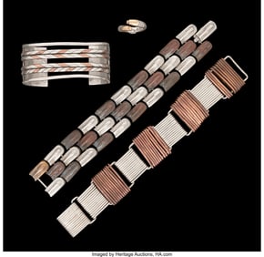 74463: A Four-Piece William Spratling Silver and Copper