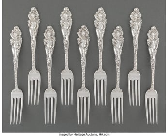 74367: Nine Reed & Barton Love Disarmed Pattern Silver