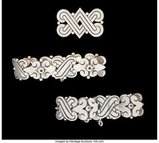 74467: A Pair of Hector Aguilar Silver Bracelets and a