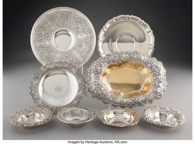 74376: Eight Gorham Mfg. Co. Partial Gilt Silver Table