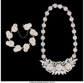 74486: A Margot de Taxco Enameled Silver Necklace and B